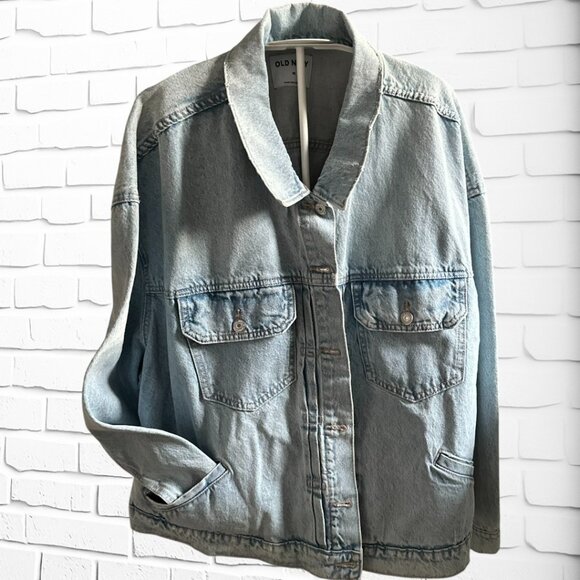 Old Navy Light Wash Denim Jacket – Size 4X (Unisex Oversized Fit) NWOT - Picture 3 of 8